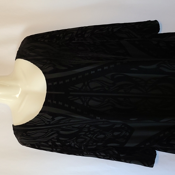 Black Velvet Pattern Top, 3X, Style & Company - Picture 2 of 13